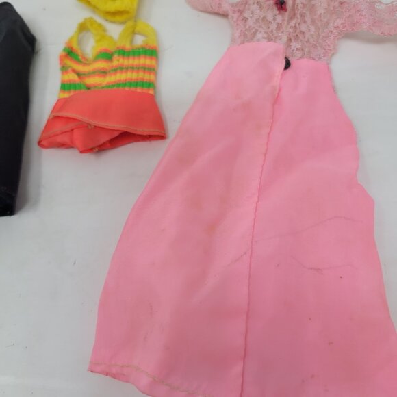 Vintage Lot Of Barbie Doll Mixed Clothes Coat Dress Sweater Swimsuit Jumpsuit - Picture 11 of 12